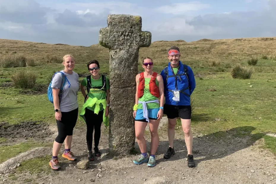 Sidmouth Running Club, Janice, Alice, Hannah and Mark on Dartmoor